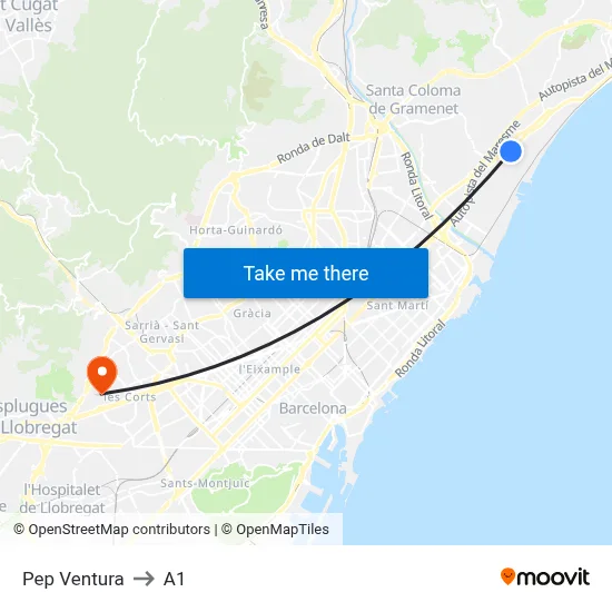 Pep Ventura to A1 map