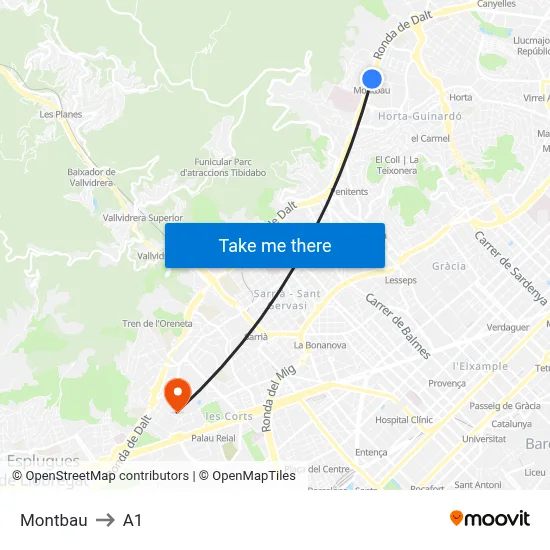 Montbau to A1 map