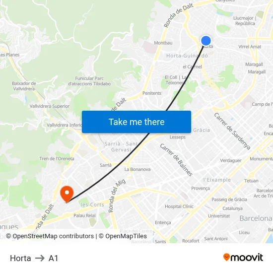 Horta to A1 map