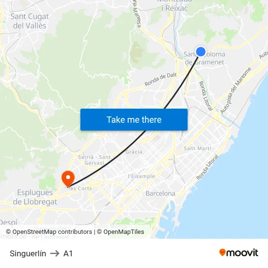 Singuerlín to A1 map