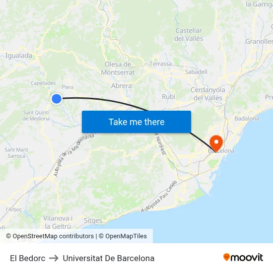 El Bedorc to Universitat De Barcelona map