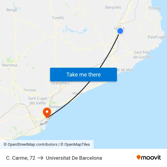C. Carme, 72 to Universitat De Barcelona map