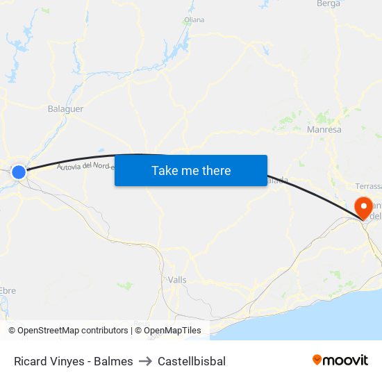 Ricard Vinyes - Balmes to Castellbisbal map