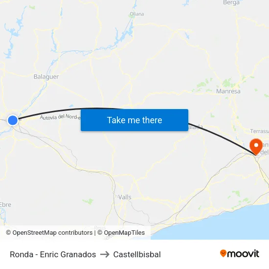 Ronda - Enric Granados to Castellbisbal map