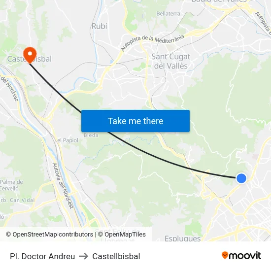 Pl. Doctor Andreu to Castellbisbal map