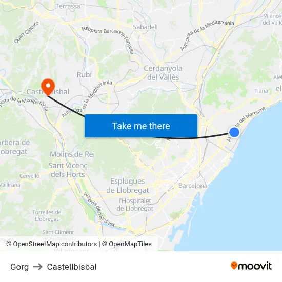Gorg to Castellbisbal map
