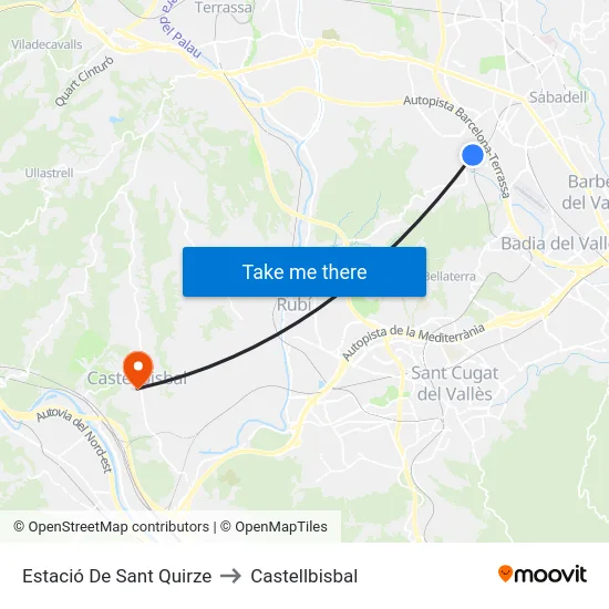 Estació De Sant Quirze to Castellbisbal map