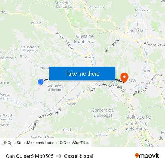 Can Quiseró Mb0505 to Castellbisbal map
