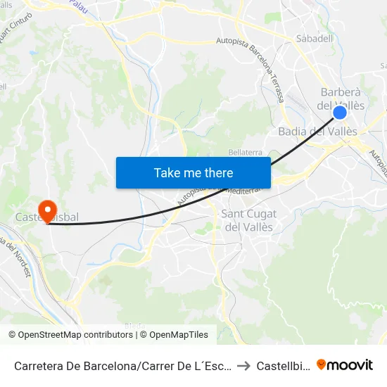 Carretera De Barcelona/Carrer De L´Escultor Llimon to Castellbisbal map