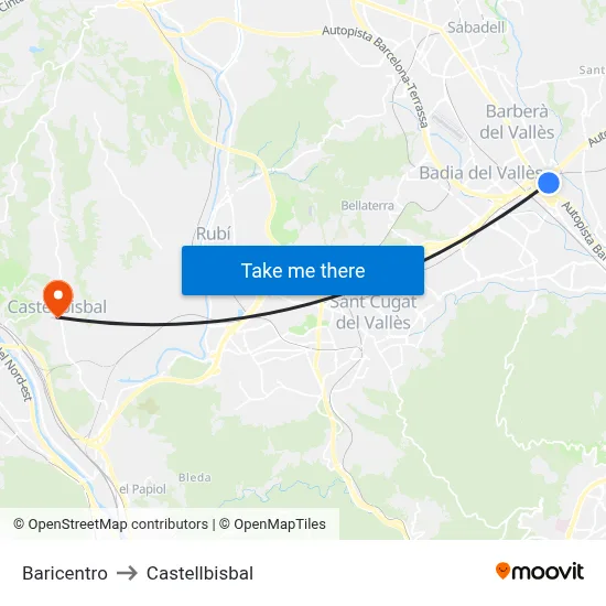 Baricentro to Castellbisbal map