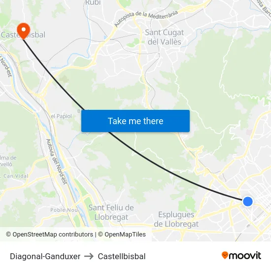 Diagonal-Ganduxer to Castellbisbal map