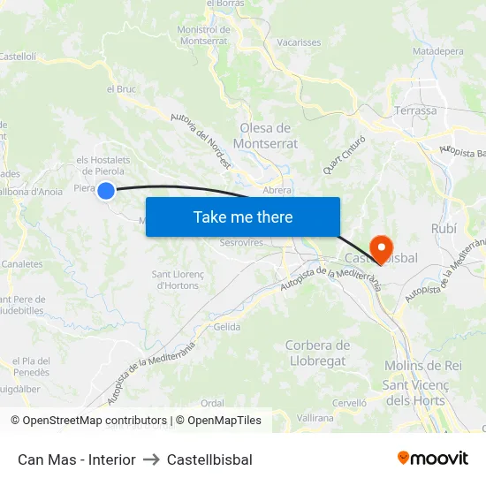 Can Mas - Interior to Castellbisbal map