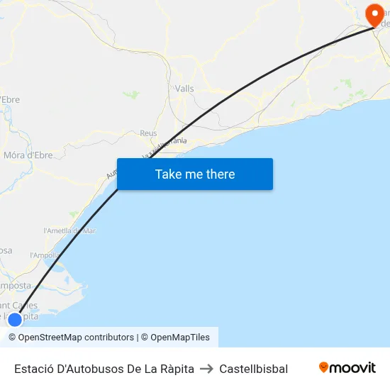 Estació D'Autobusos De La Ràpita to Castellbisbal map