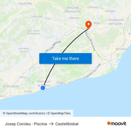 Josep Coroleu - Piscina to Castellbisbal map