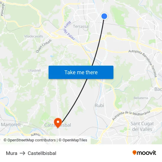 Mura to Castellbisbal map