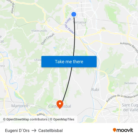 Eugeni D`Ors to Castellbisbal map