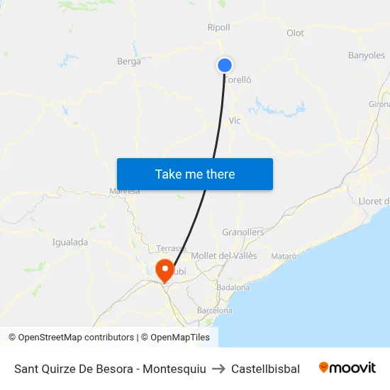 Sant Quirze De Besora - Montesquiu to Castellbisbal map