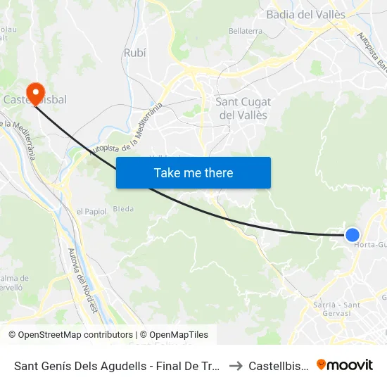 Sant Genís Dels Agudells - Final De Trajecte to Castellbisbal map