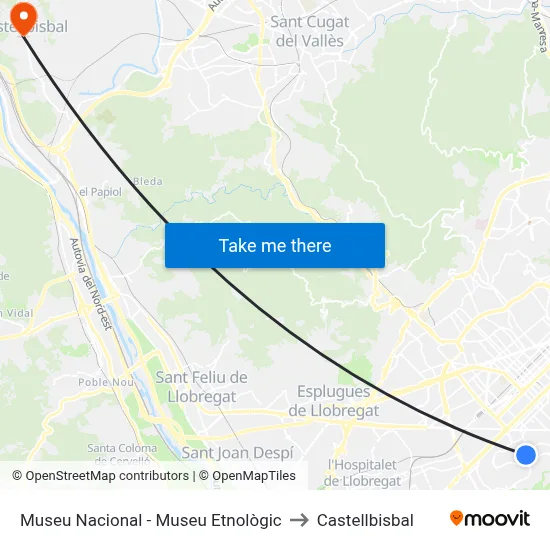 Museu Nacional - Museu Etnològic to Castellbisbal map