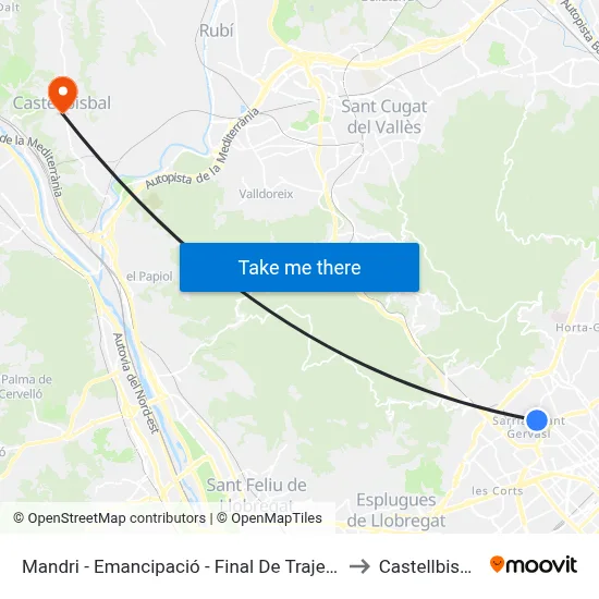 Mandri - Emancipació - Final De Trajecte to Castellbisbal map
