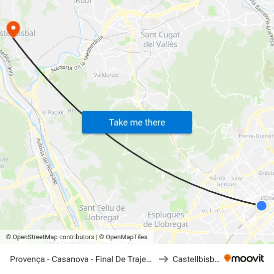 Provença - Casanova - Final De Trajecte to Castellbisbal map
