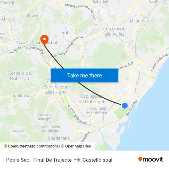 Poble Sec - Final De Trajecte to Castellbisbal map