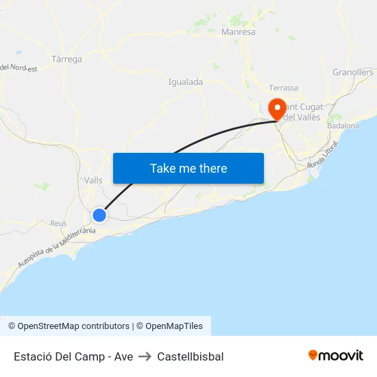 Estació Del Camp - Ave to Castellbisbal map