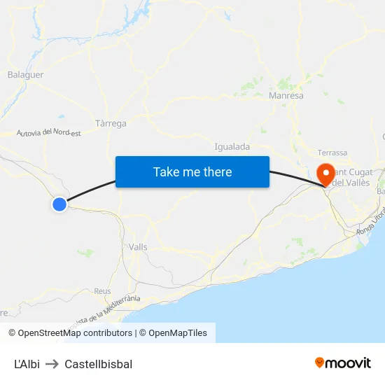 L'Albi to Castellbisbal map