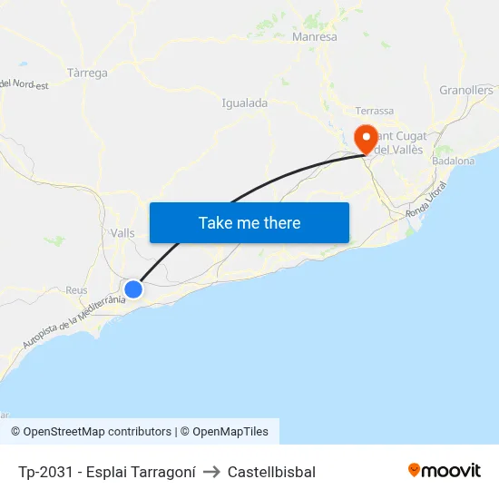 Tp-2031 - Esplai Tarragoní to Castellbisbal map