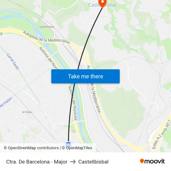 Ctra. De Barcelona - Major to Castellbisbal map