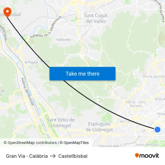 Gran Via - Calàbria to Castellbisbal map