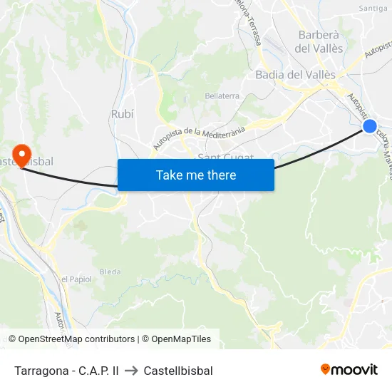 C.A.P. Cerdanyola-Ripollet to Castellbisbal map
