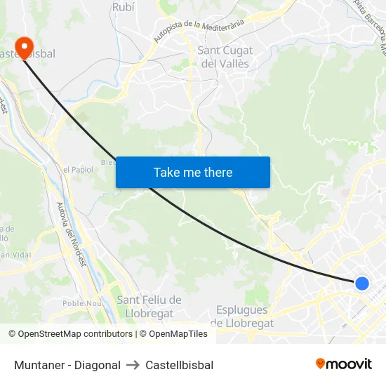 Muntaner - Diagonal to Castellbisbal map