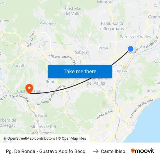 Pg. De Ronda - Gustavo Adolfo Bécquer to Castellbisbal map