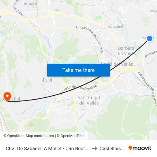 Ctra. De Sabadell A Mollet - Can Rectoret to Castellbisbal map