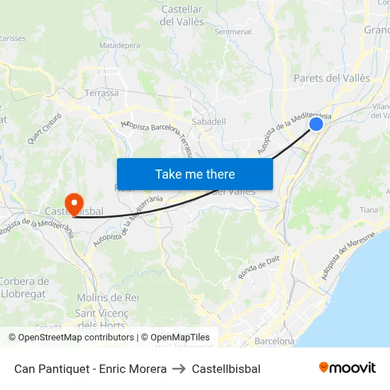Can Pantiquet - Enric Morera to Castellbisbal map