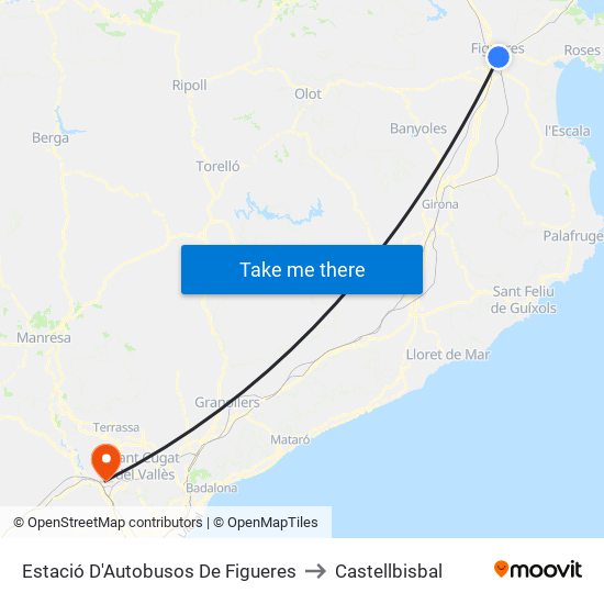 Estació D'Autobusos De Figueres to Castellbisbal map