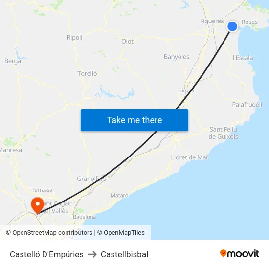 Castelló D'Empúries to Castellbisbal map