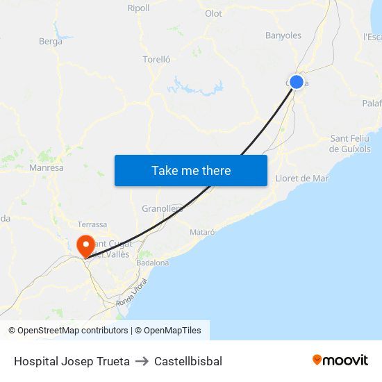 Hospital Josep Trueta to Castellbisbal map
