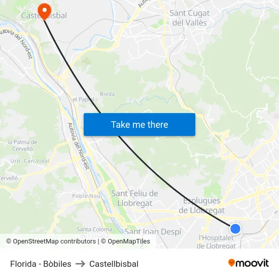 Florida - Bòbiles to Castellbisbal map