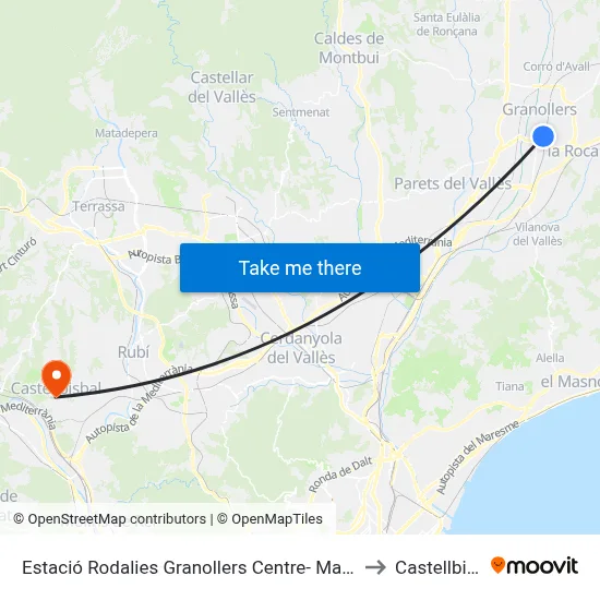 Estació Rodalies Granollers Centre- Marquesina C to Castellbisbal map