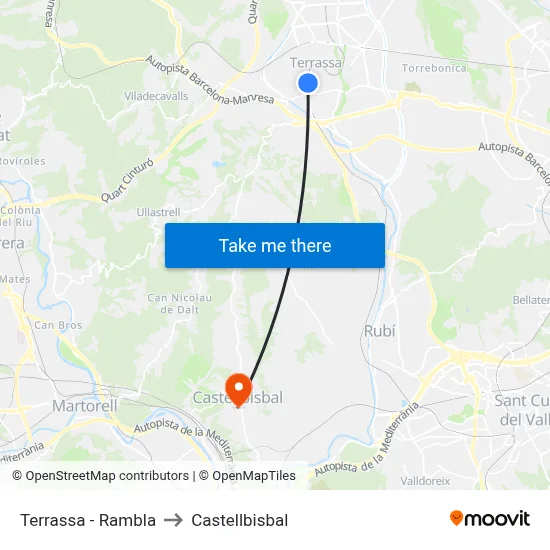 Terrassa - Rambla to Castellbisbal map