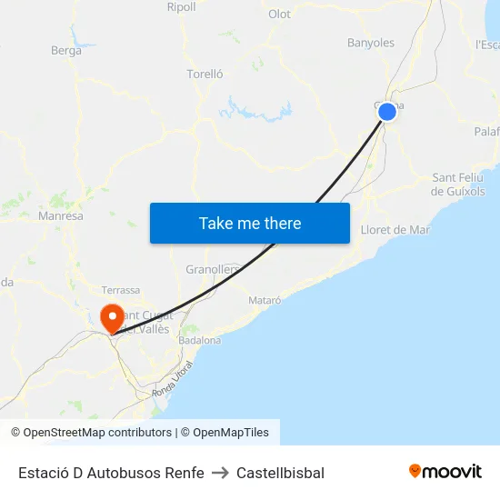 Estació D Autobusos Renfe to Castellbisbal map