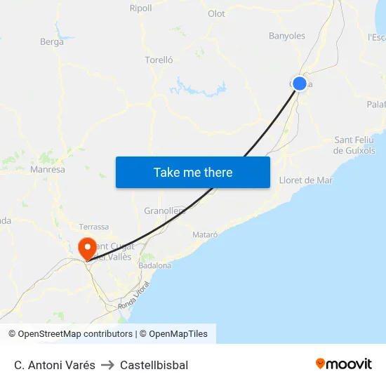 C. Antoni Varés to Castellbisbal map