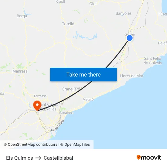 Els Químics to Castellbisbal map