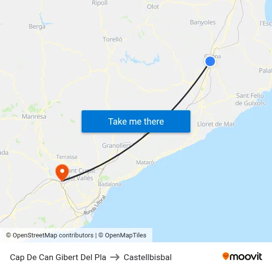 Cap De Can Gibert Del Pla to Castellbisbal map
