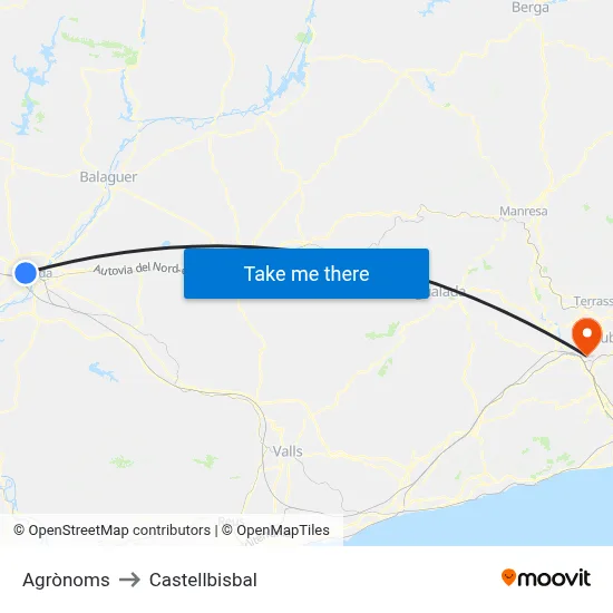 Agrònoms to Castellbisbal map