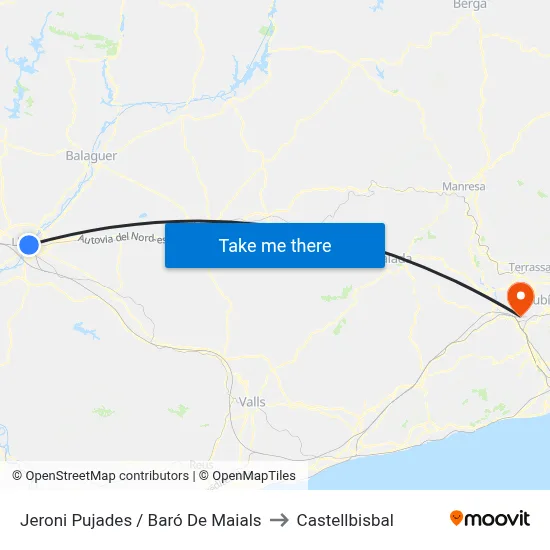 Jeroni Pujades / Baró De Maials to Castellbisbal map