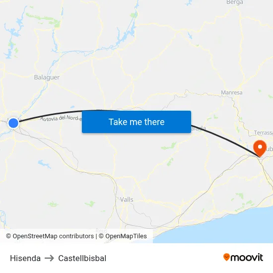 Hisenda to Castellbisbal map