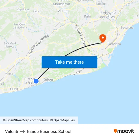 Valentí to Esade Business School map